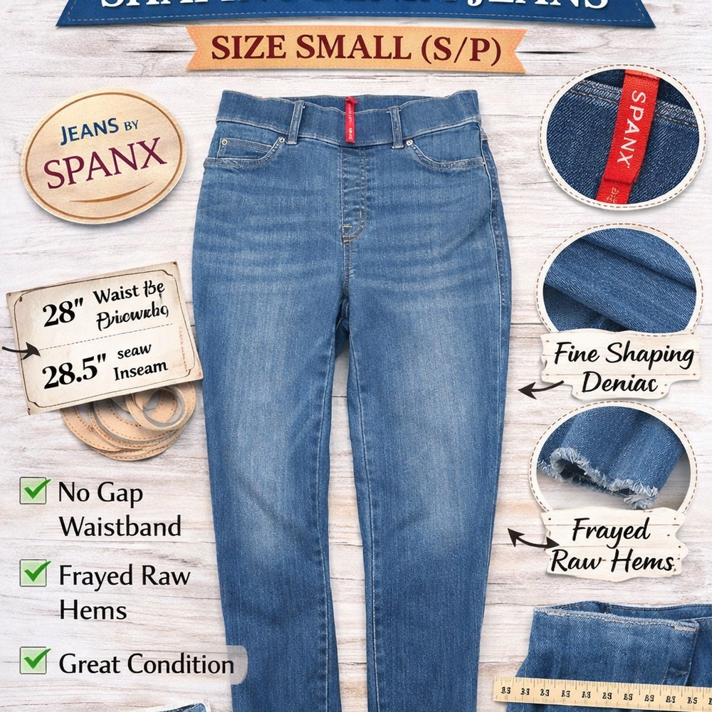 SPANX Women's Skinny Jeans - Medium Blue . Too long ! Mistaken the P for petite